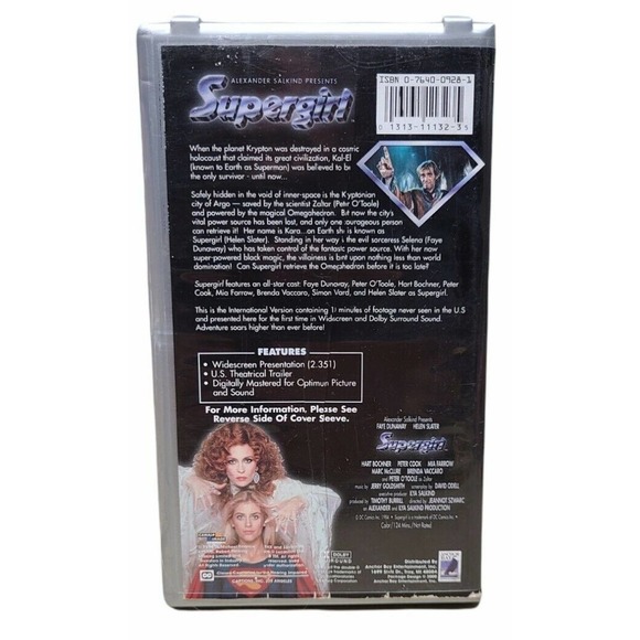 Supergirl Collector's Edition Widescreen Presentation VHS clamshell 1984 Rare - Picture 2 of 3